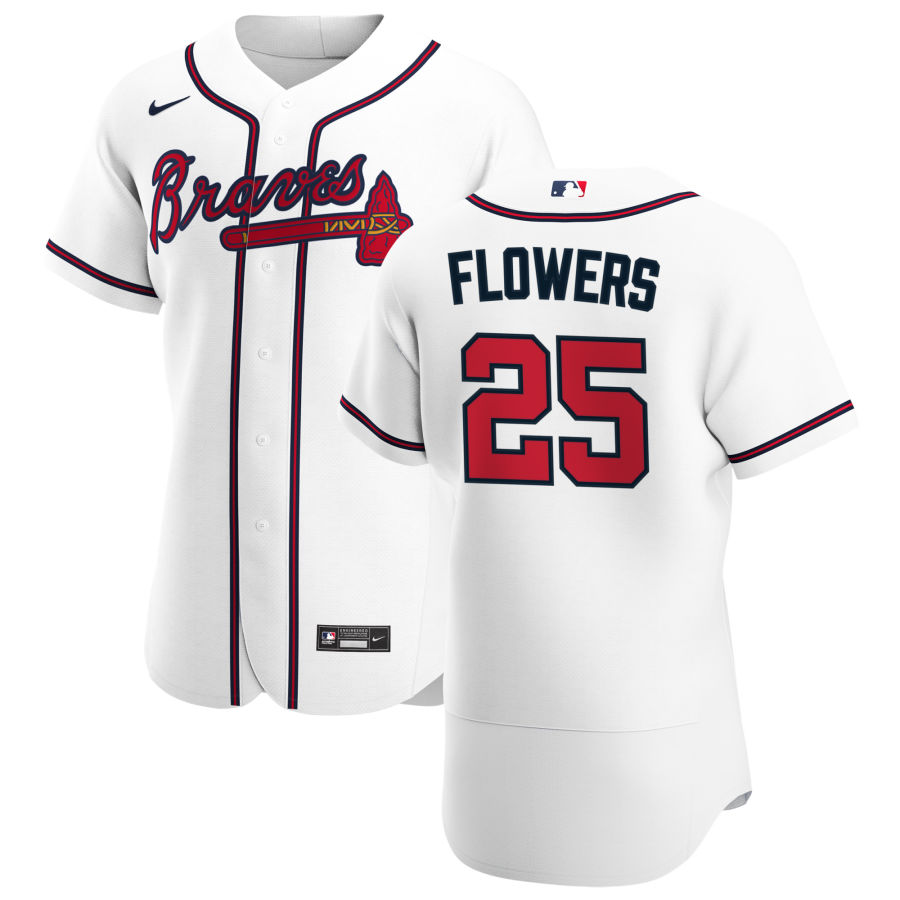 Atlanta Braves #25 Tyler Flowers Men Nike White Home 2020 Authentic Player MLB Jersey->atlanta braves->MLB Jersey